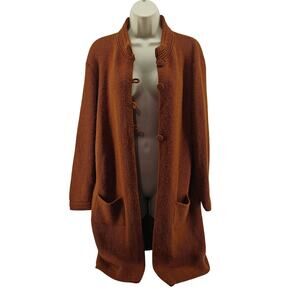 Alpaca Warehouse Button Long Brown Sweater Womens One Size First Most